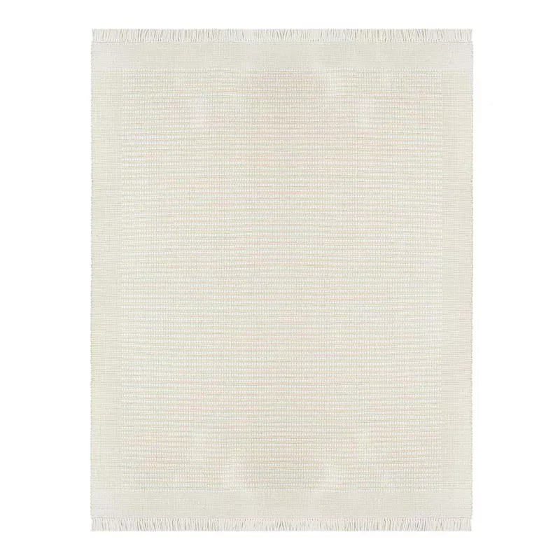 (B818) Newton Ivory Flatweave Area Rug, 8x10