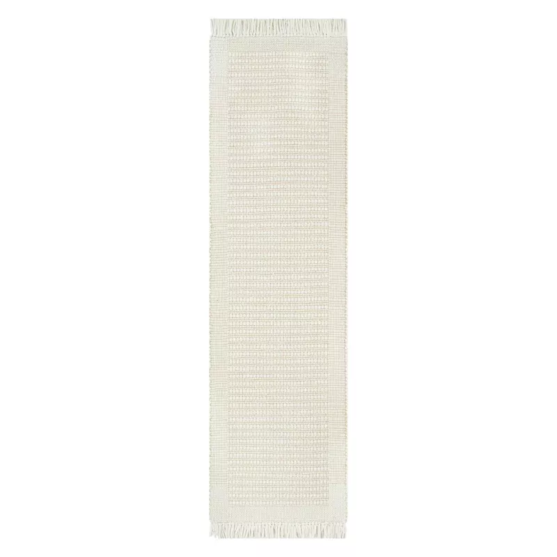 (B818) Newton Ivory Flatweave Runner, 2x7