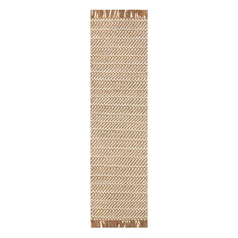 (B821) Moore Natural Herringbone Runner, 2x7