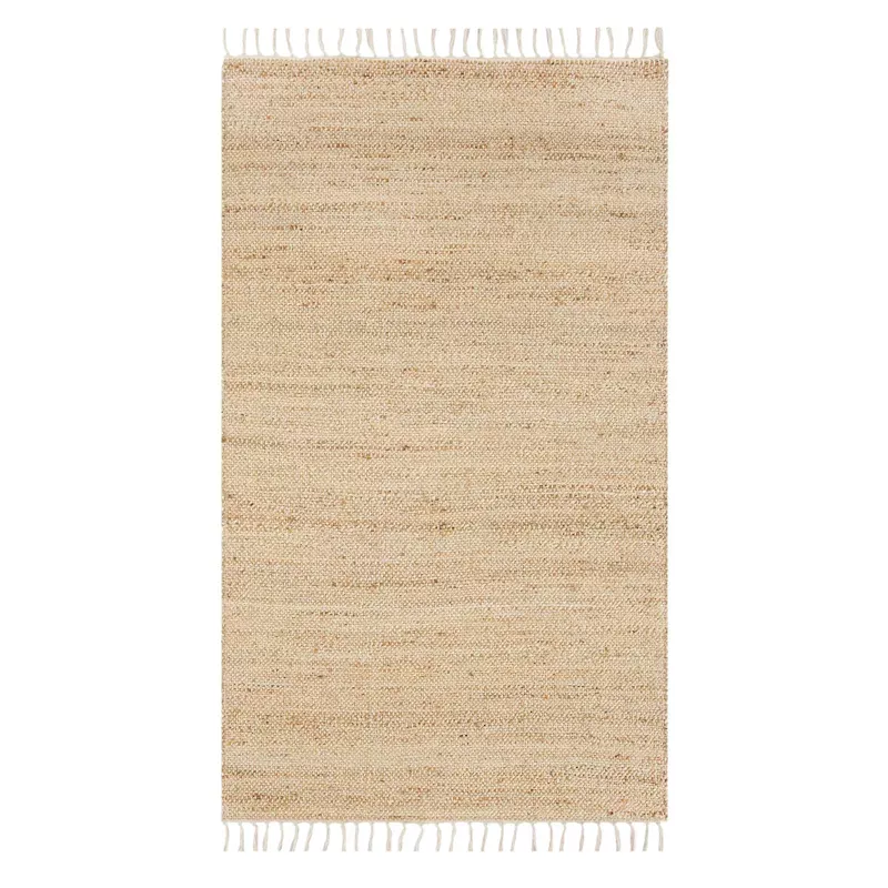 (B825) Lawrence Jute Fringe Accent Rug, 3x5