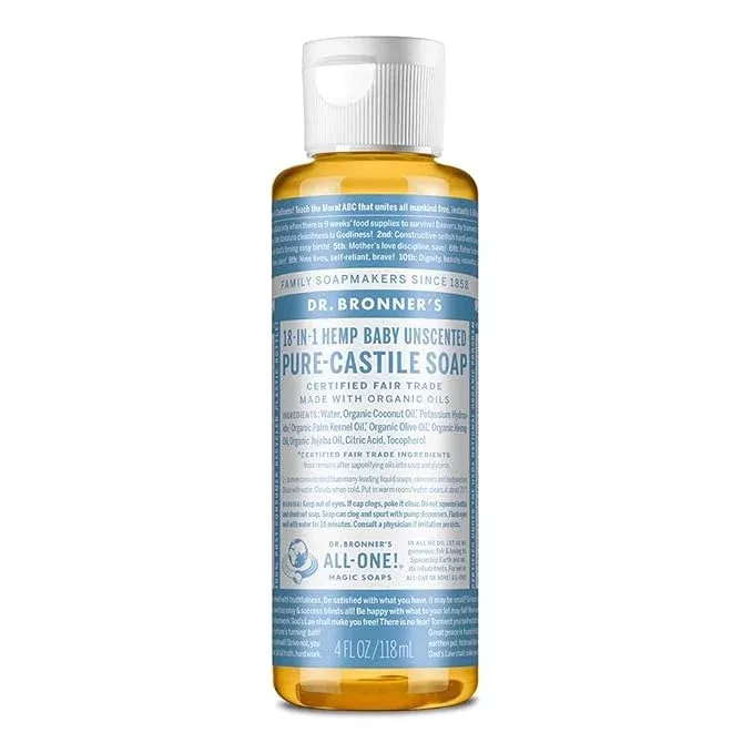 Baby Unscented Pure-Castile Liquid Soap - (4 oz.)
