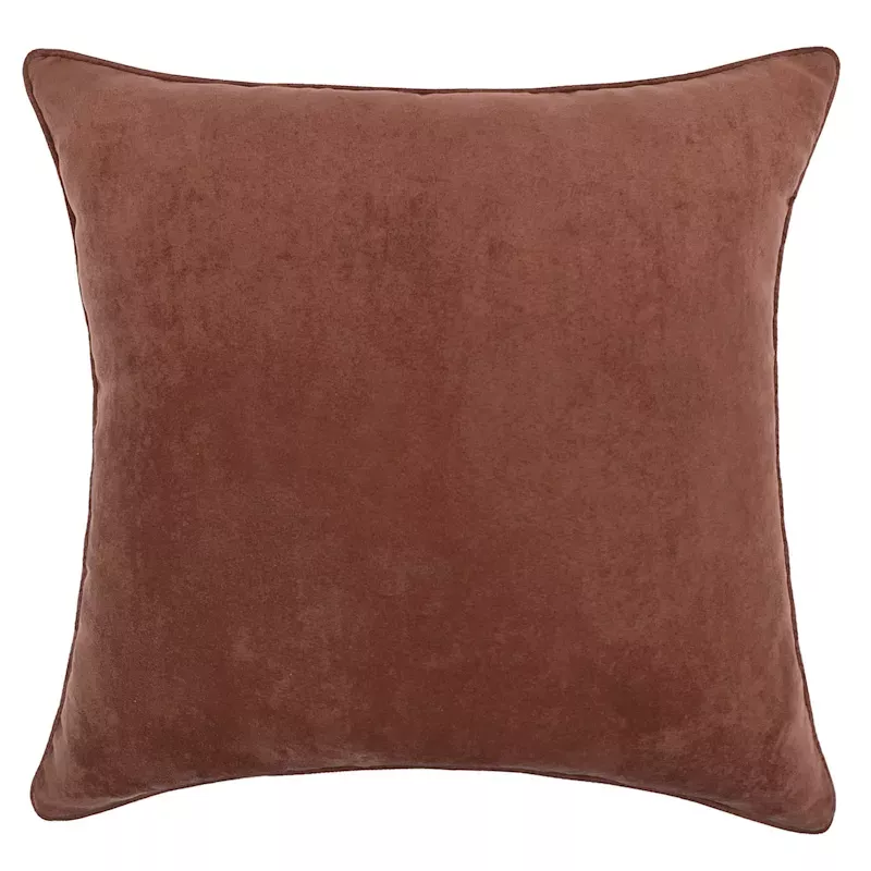 Baked Clay Torrey Faux Suede Throw Pillow, 18"