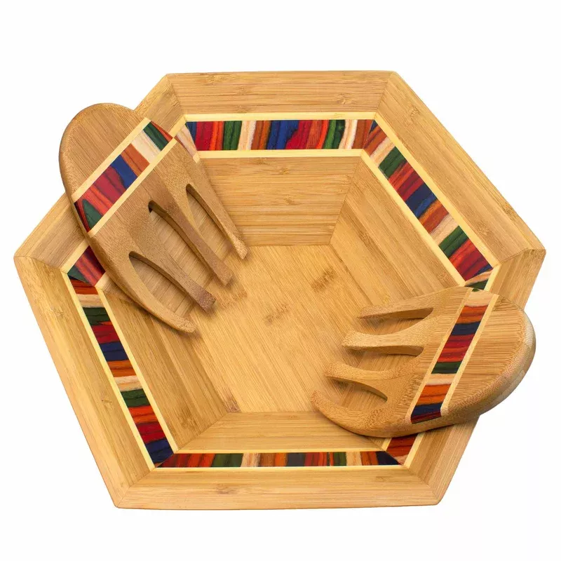 Baltique Marrakesh Collection Salad Bowl & Salad Hands Set