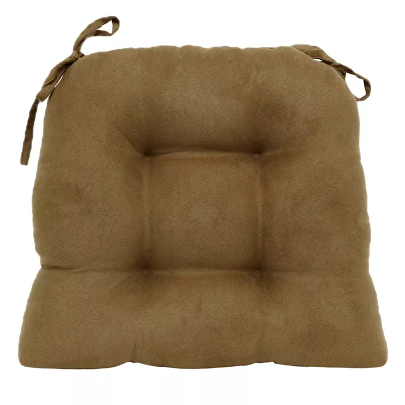 Bark Faux Suede Dining Chair Cushion, 14x15