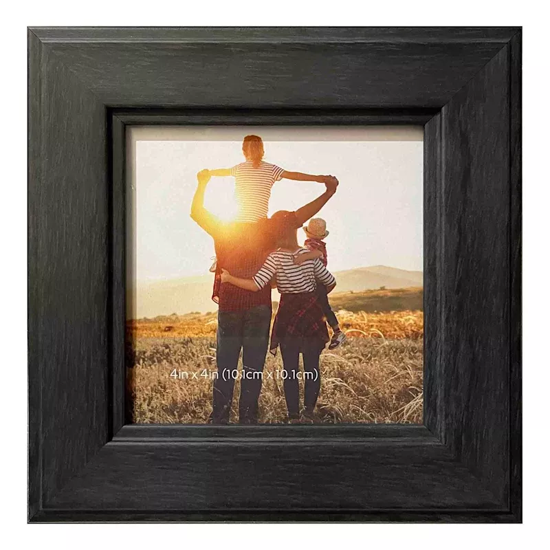 Barnwood Black Tabletop Picture Frame, 4x4