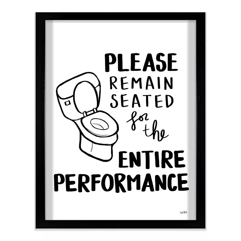 Bathroom Humor Wall Art, 12x16