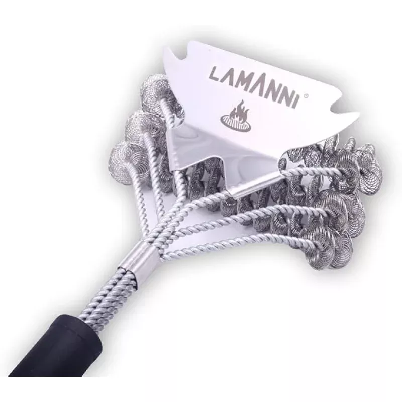 BBQ Grill Brush and Scraper 18 Heavy Duty Stainless Steel Grill Cleaner for Gas, Charcoal & Electric Grills Safe, Rustproof, Bristle-Free BBQ Cleaning Brush