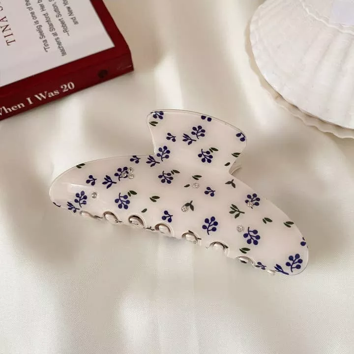 Beau - Blueberries & Rhinestones Claw Clip