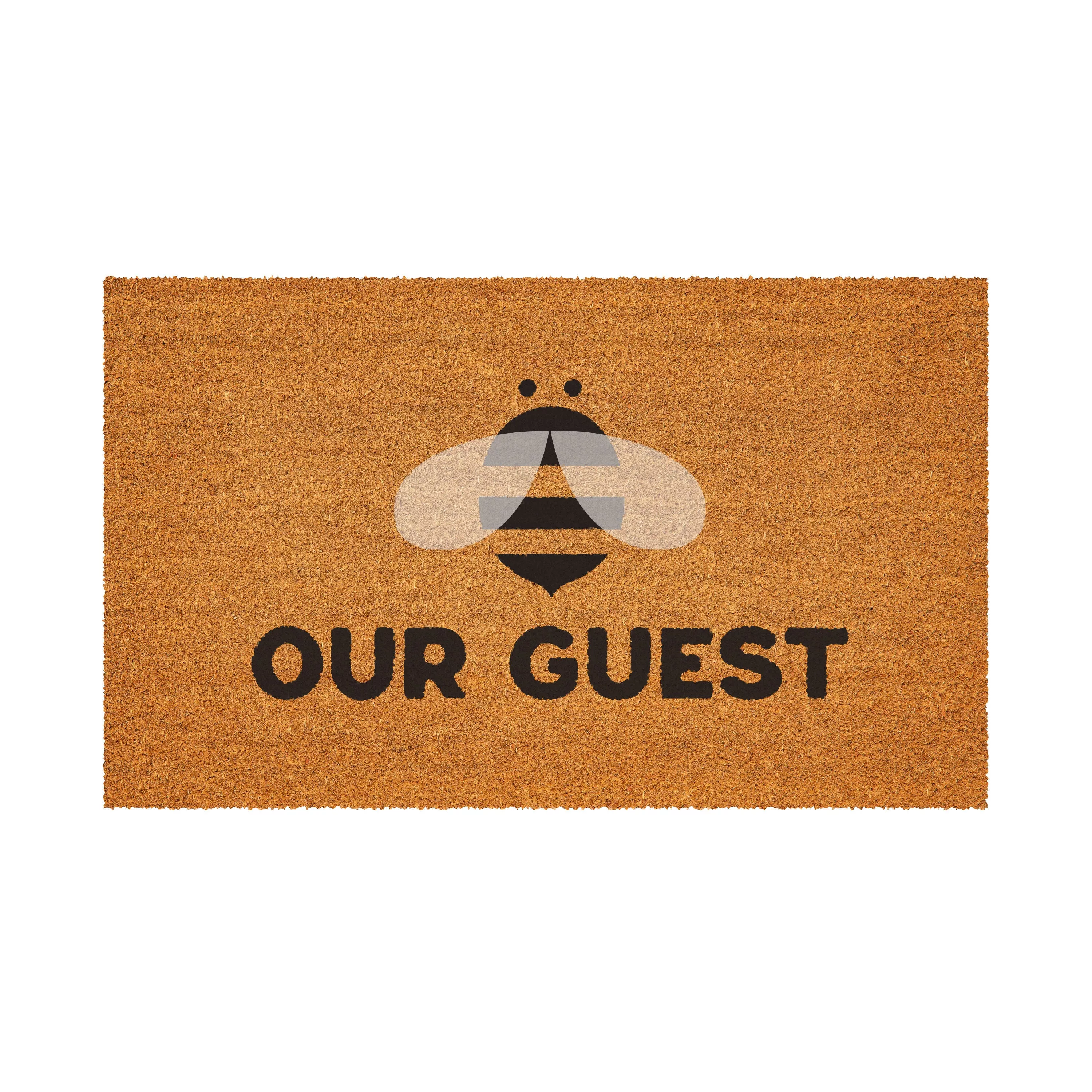 Bee Our Guest Woven Back Coir Mat