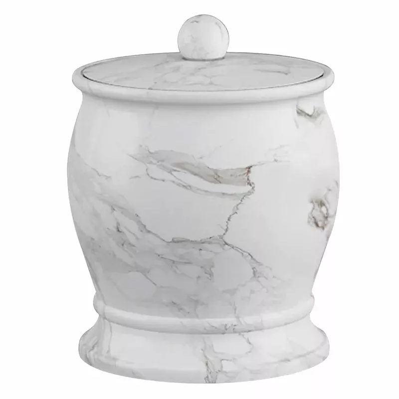 Belle Grey & White Marbled Bath Container, 5"