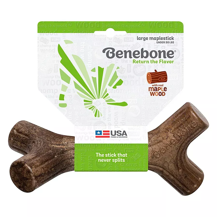 Benebone Maplestick/Bacon Stick Dog Chew Toy - Real Maple Wood - L