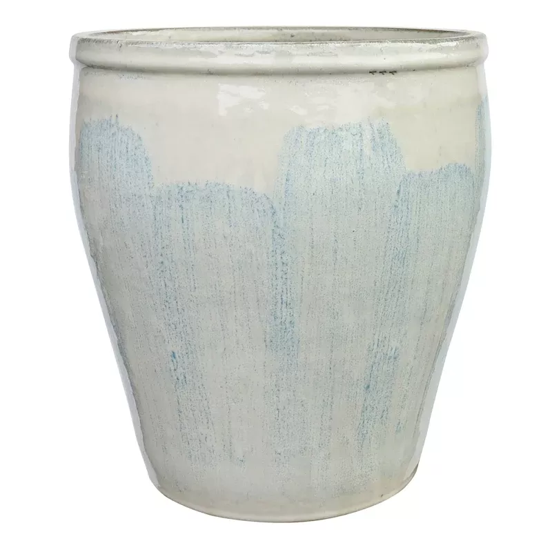 Berlin Blue Ceramic Outdoor Planter, Medium