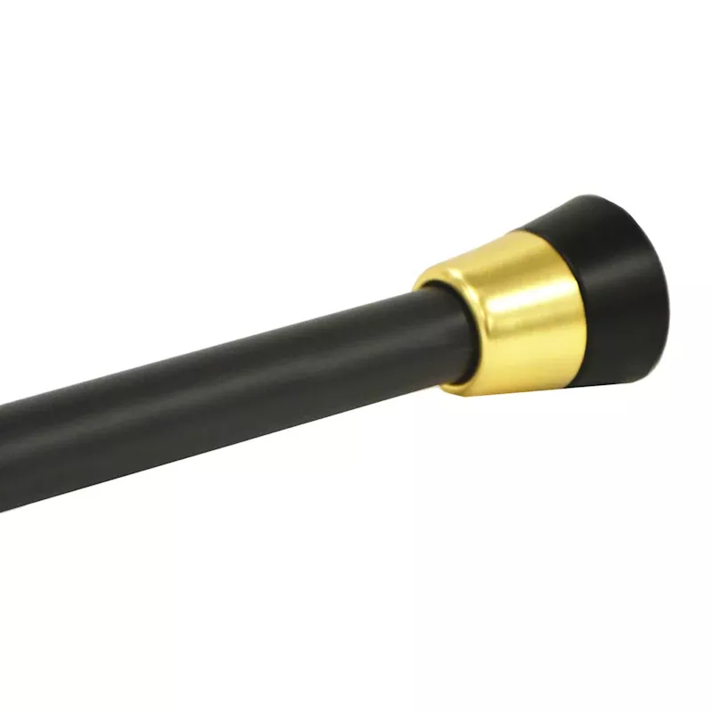 Bern Matte Black & Gold Shower Curtain Rod