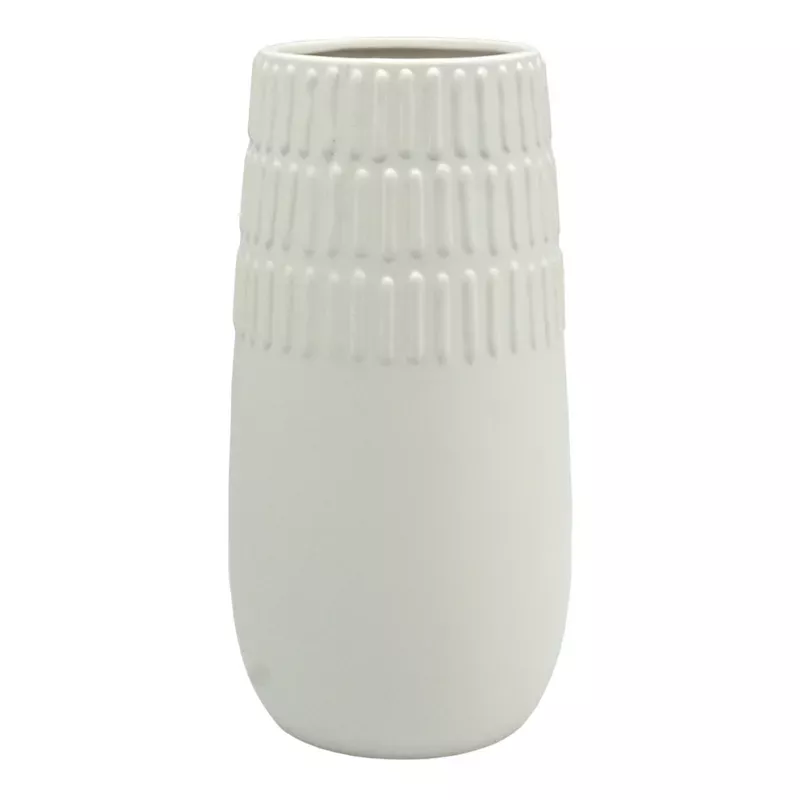 Bevel Ceramic Vase, 10"