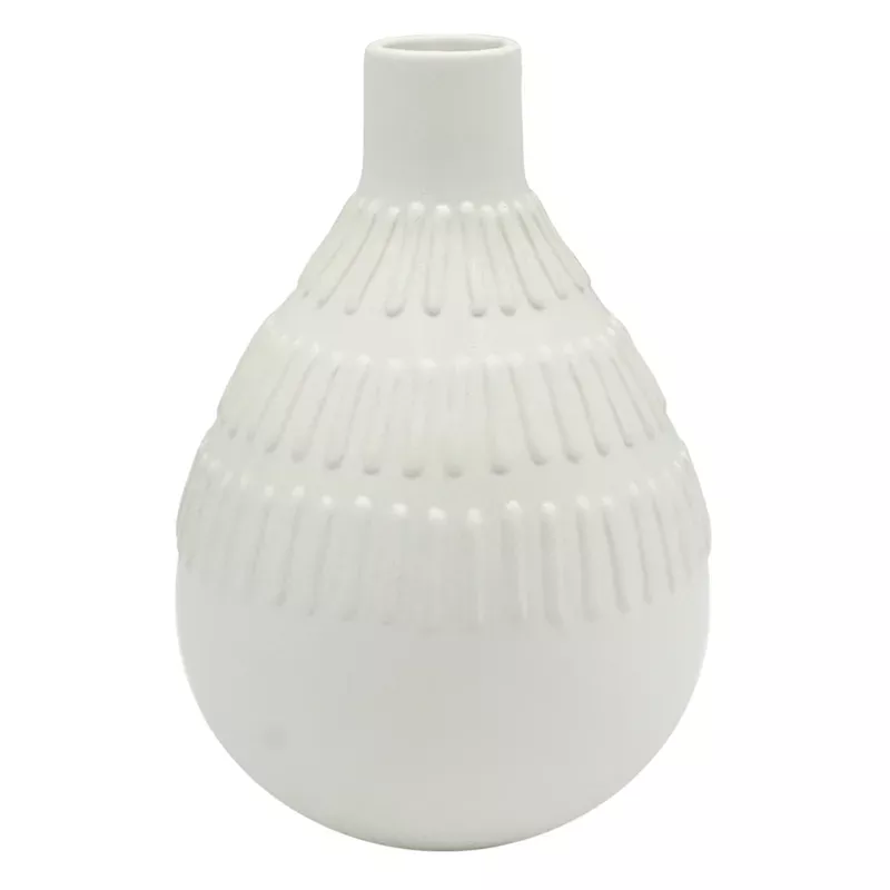 Bevel Ceramic Vase, 7"
