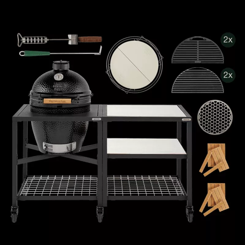 Big Green Egg – The Onyx Large Essential outdoor kitchen RVS