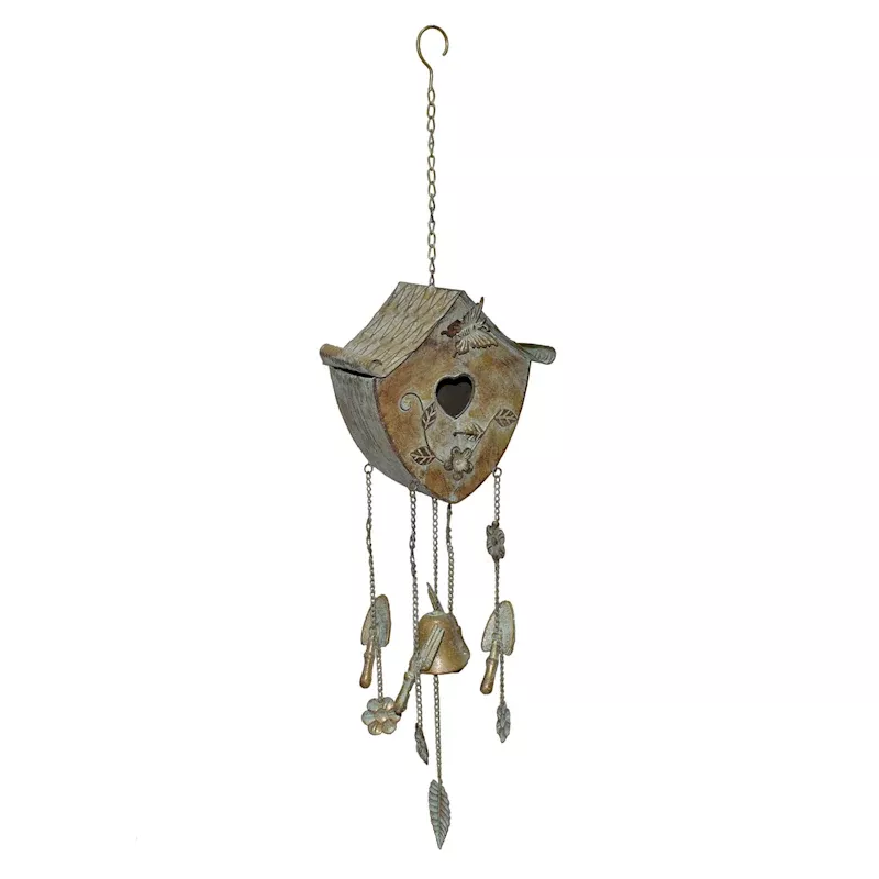 Birdhouse Wind Chime, 34.5"