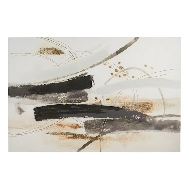 Black Abstract Canvas Wall Art, 40x60