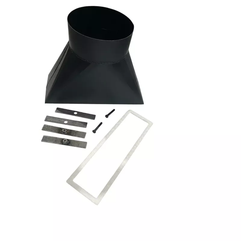 Black Bart Steel Transition Stack | 14″ x 4″ to 8″ Round | Part #9BBS2