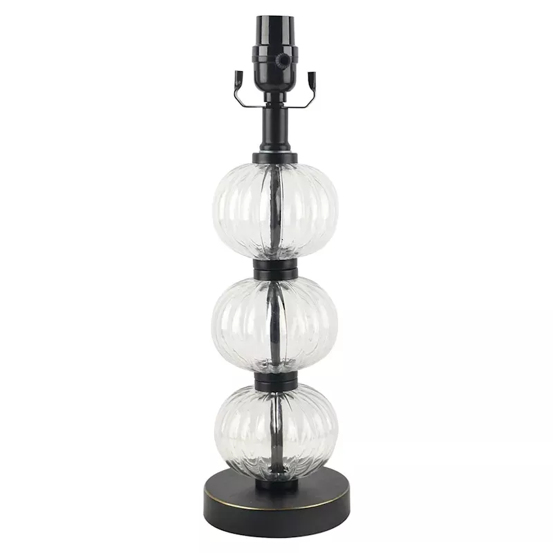 Black Bubble Glass Lamp Base, 16"