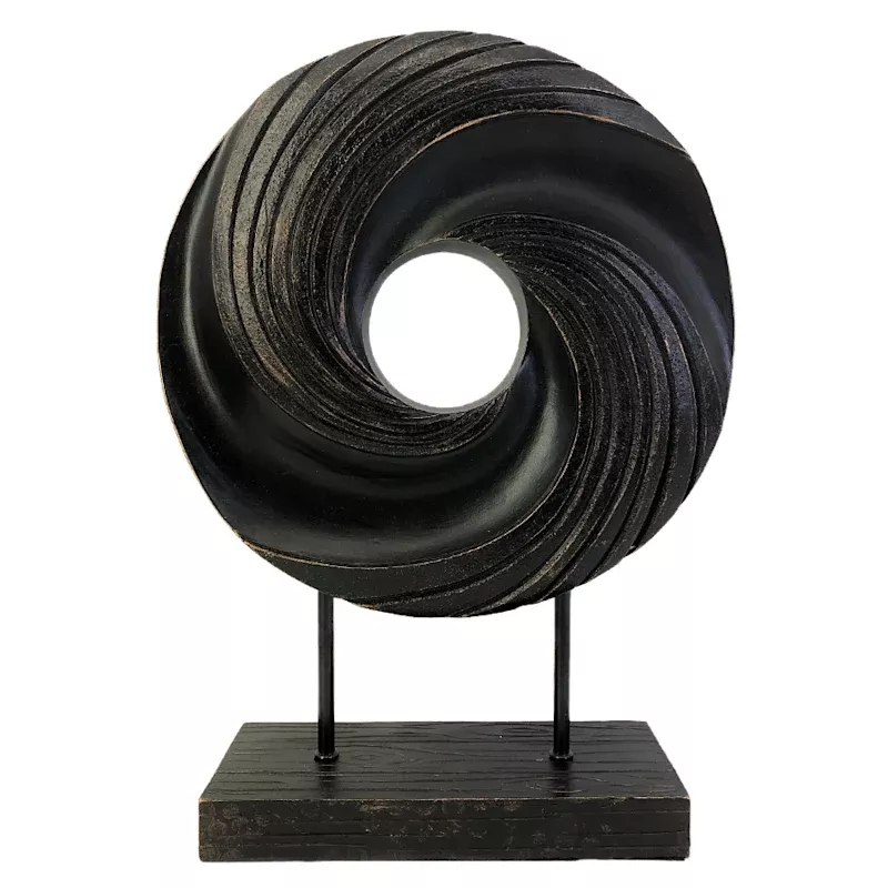 Black Circle Figurine, 13.5"