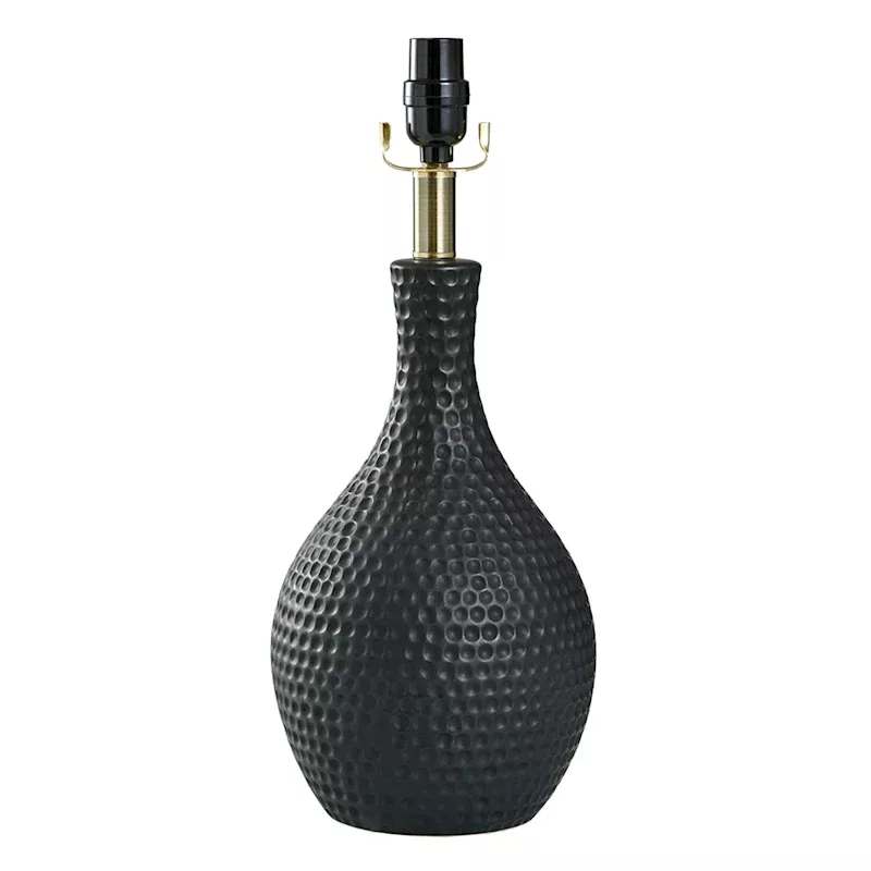 Black Dimpled Ceramic Table Lamp Base, 19"
