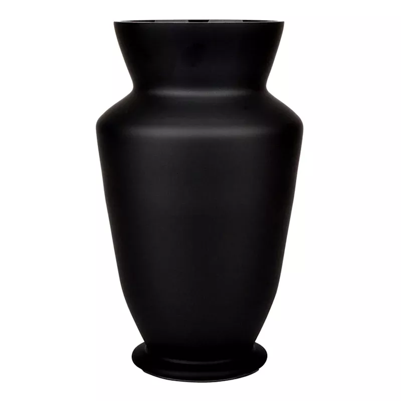 Black Glass Vase, 8.5"