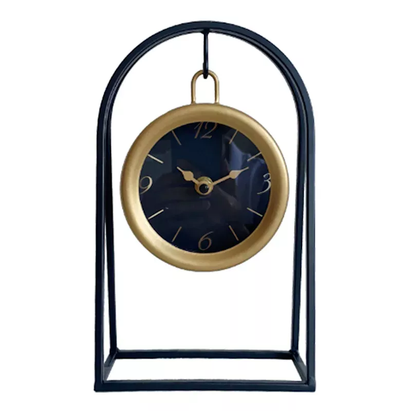 Black & Gold Swinging Table Clock
