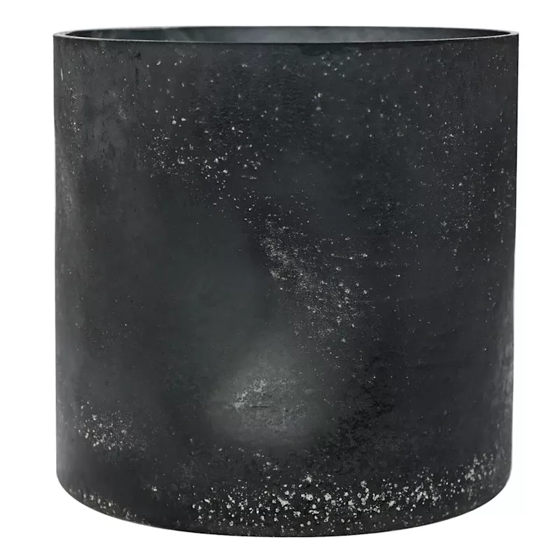 Black Hurricane Glass Candle Holder, 6"