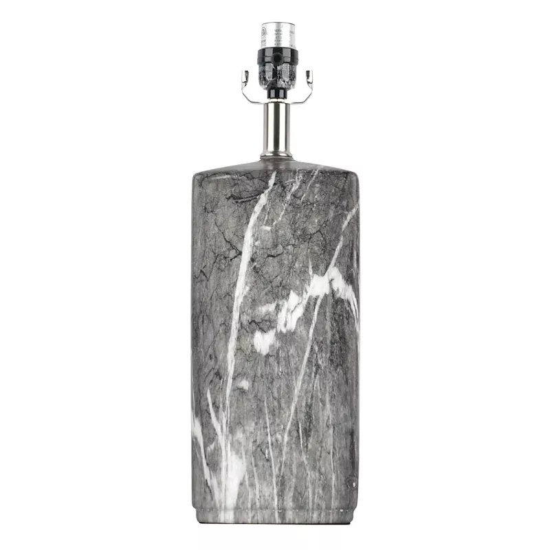 Black Marbled Table Lamp, 18"