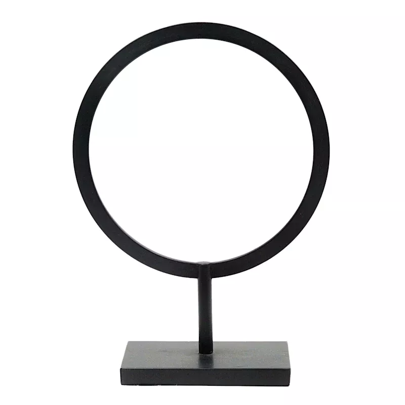 Black Metal Circle Decor, 16"