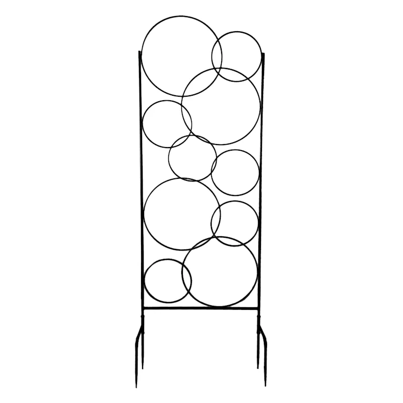 Black Metal Circles Outdoor Trellis, 60"