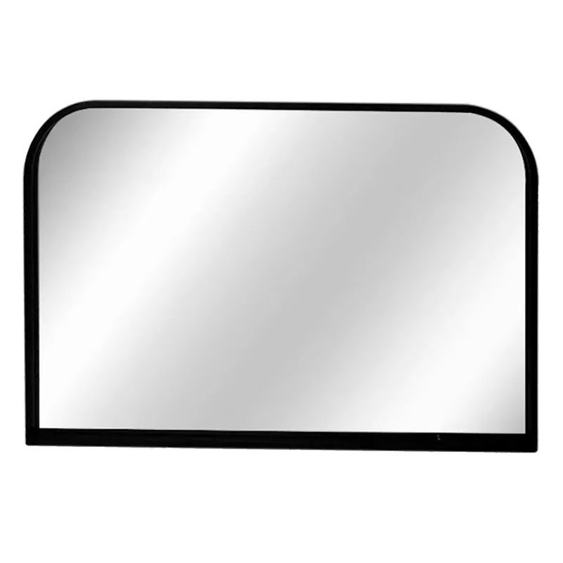 Black Metal Mantel Wall Mirror, 36x24