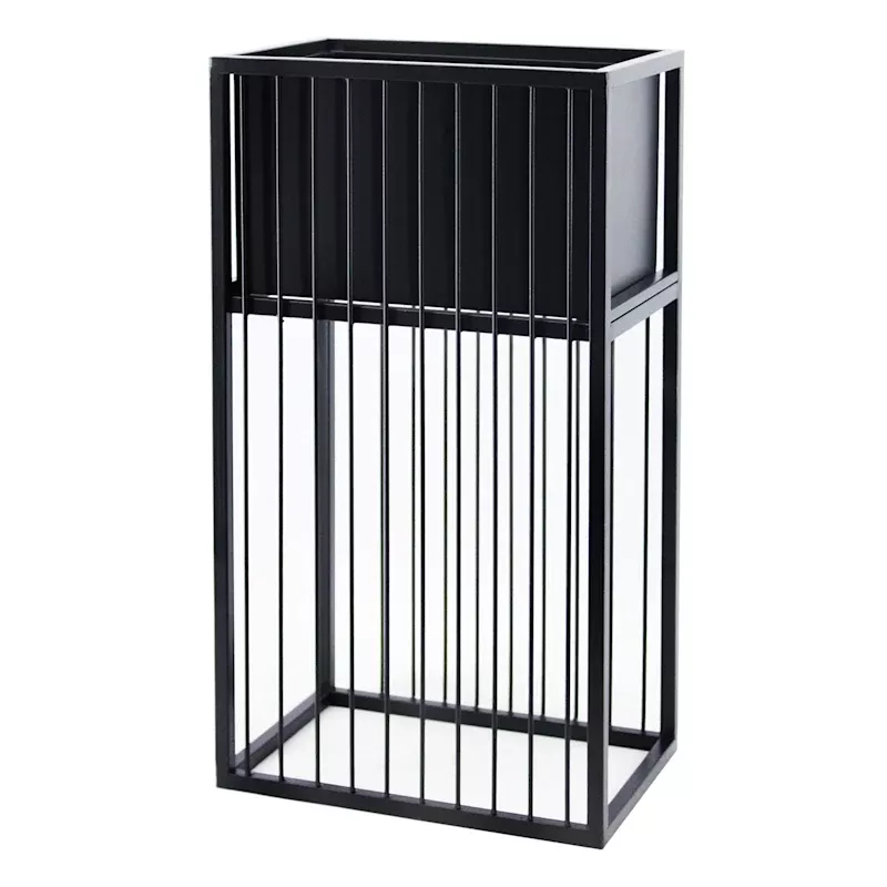Black Metal Rectangle Planter Stand, Small