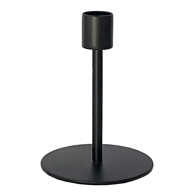 Black Metal Taper Candle Holder, 5.5"