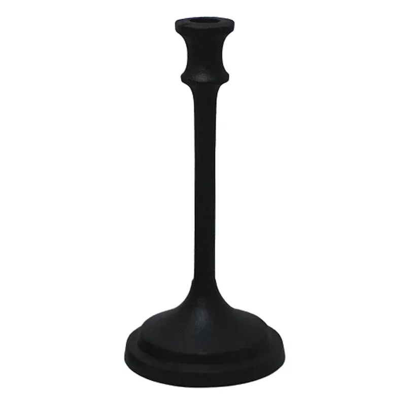 Black Metal Taper Candle Holder, 9.5"
