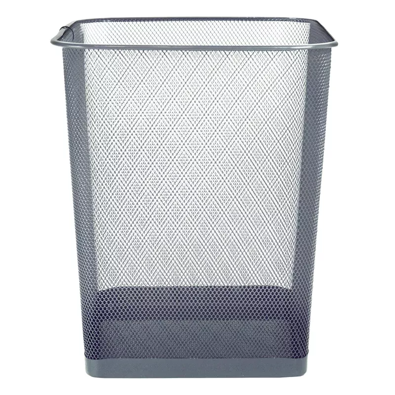 Black Pearl Mesh Wastebasket, 12"