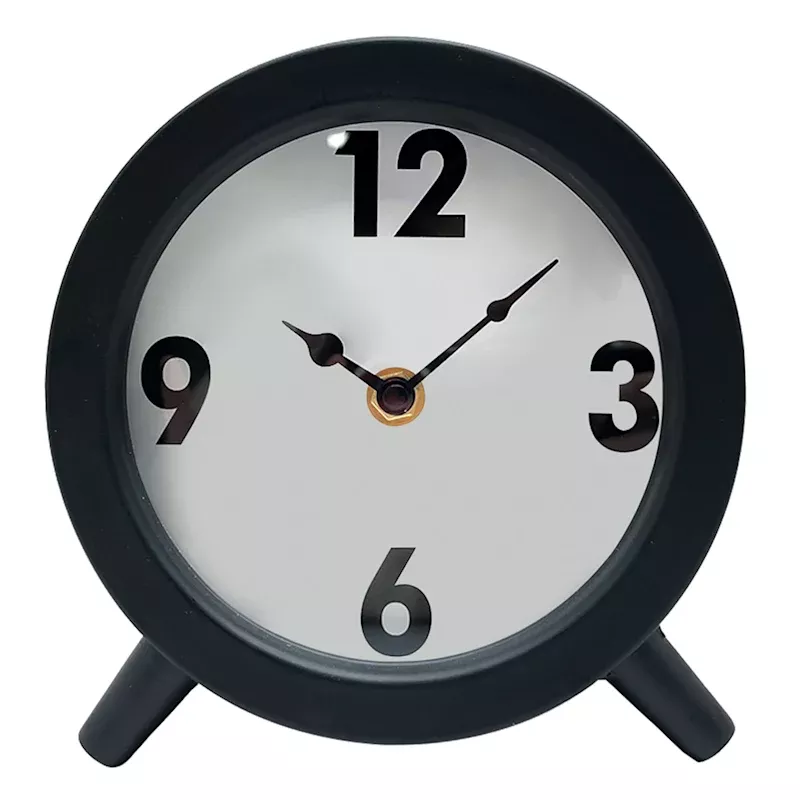 Black Round Clock, 6"