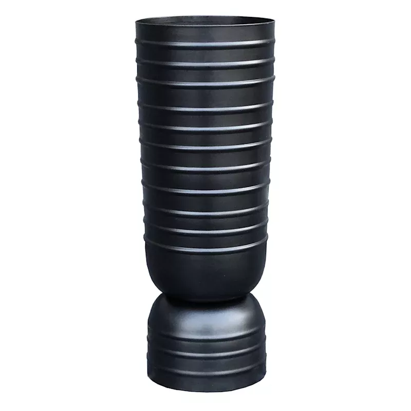 Black Spiraling Vase, 14"