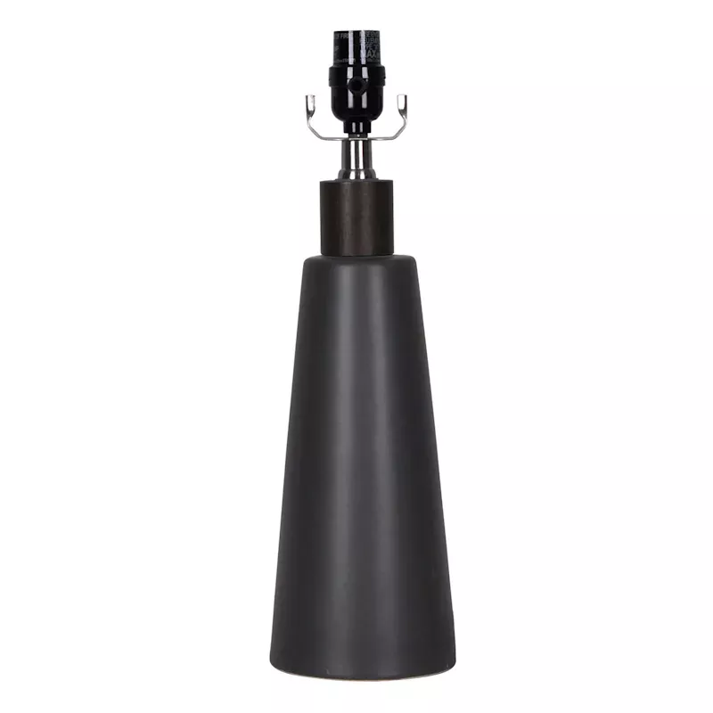 Black Tapered Modern Ceramic Table Lamp Base, 17"