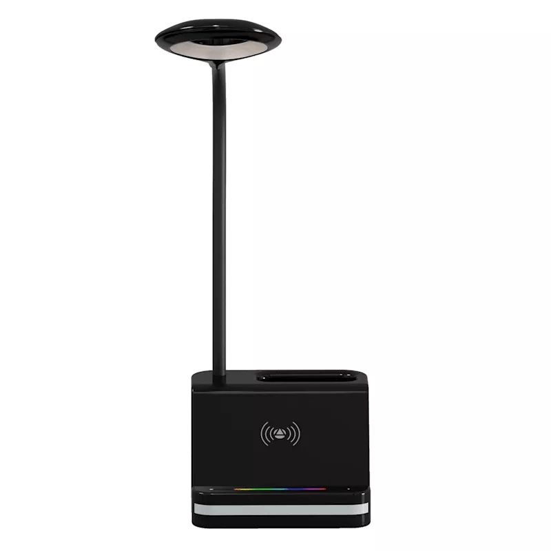 Black Task Lamp with Organizer, 21.5"