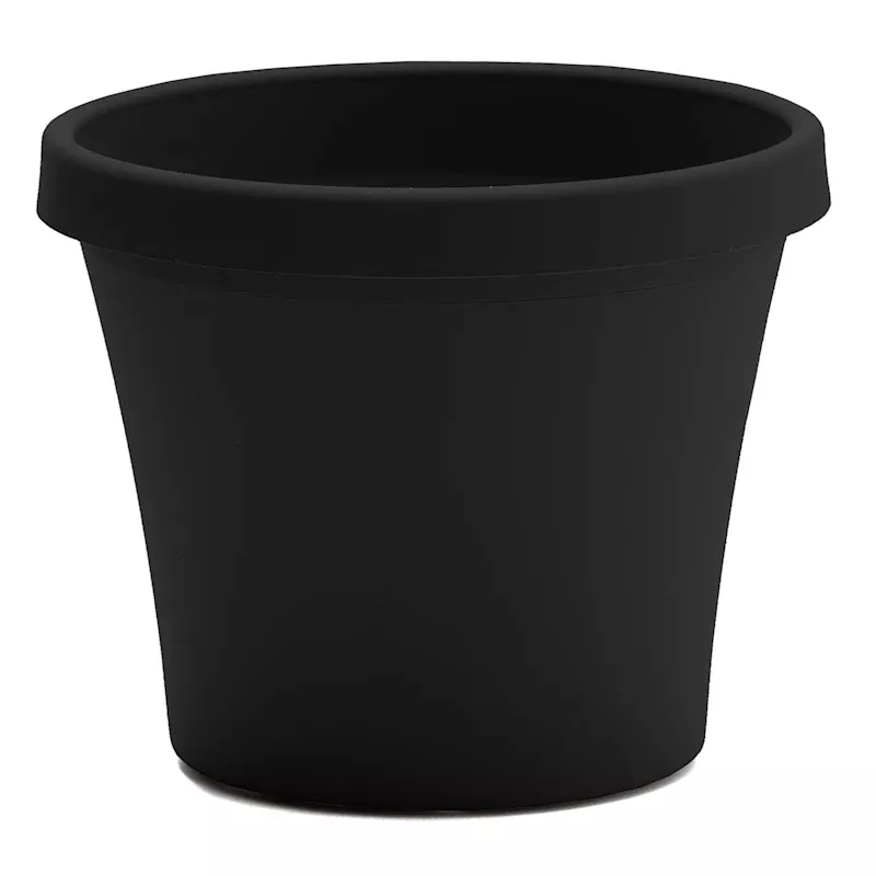 Black Terra Living Outdoor Planter with Pre-Drilled Hole, 16"