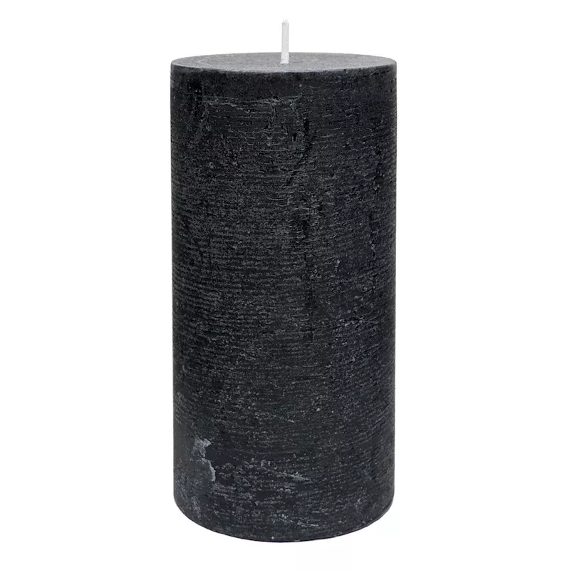 Black Unscented Pillar Candle, 3x6