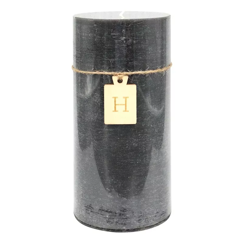 Black Unscented Pillar Candle, 4x8