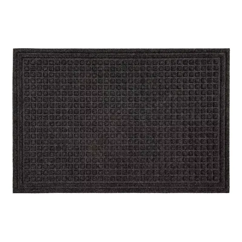 Black Waffle Impressions Doormat, 24x36