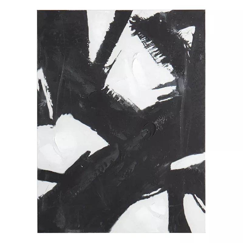 Black & White Abstract Canvas Wall Art, 30x40