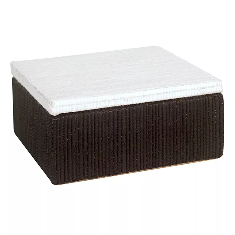 Black & White Seagrass Box, 5.5"