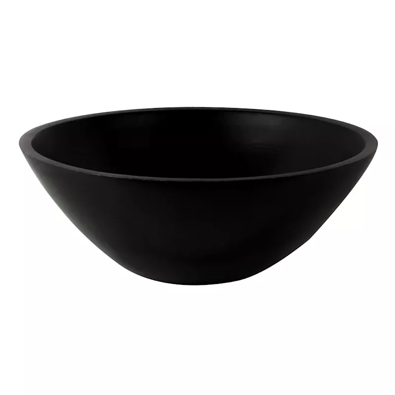 Black Wooden Serving Bowl, Large