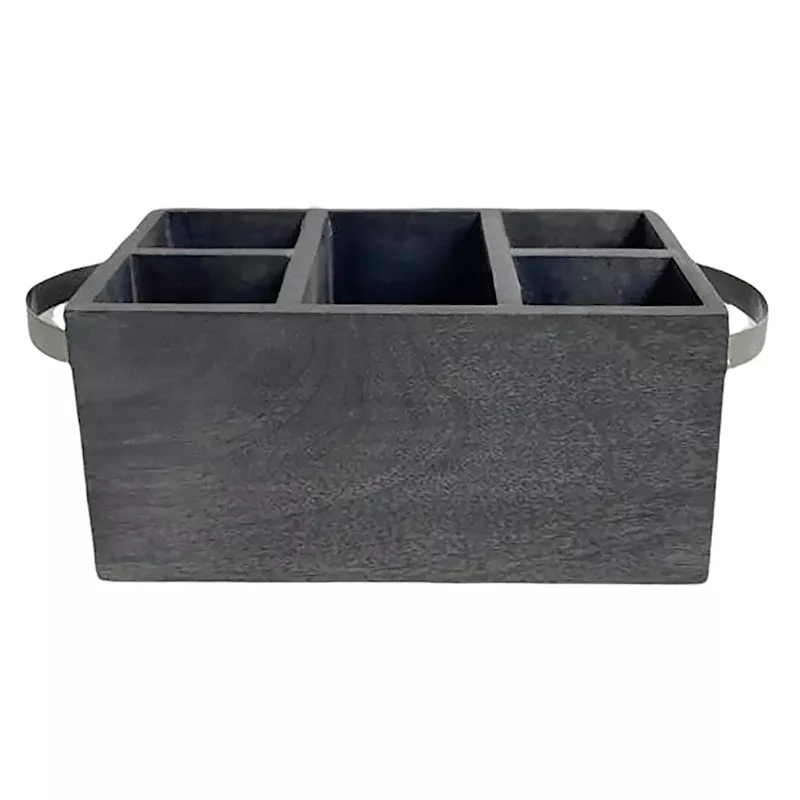 Black Wooden Utensil Caddy