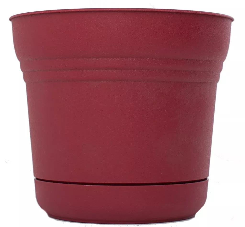 Bloem SP1012Saturn Planter, Plastic, Union Red, 10"